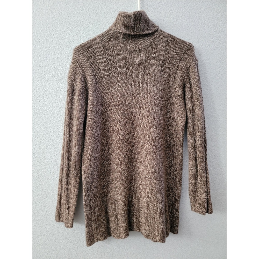 Saks Fifth Avenue Vintage Cashmere Brown Marled Turtleneck Sweater M 90s Earthy
